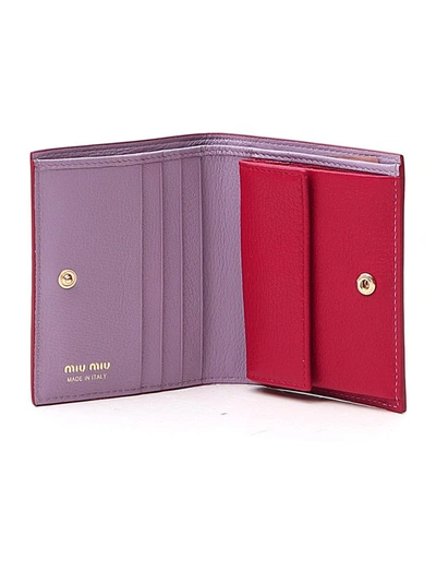 Prada Madras Goat Leather Wallet in Purple