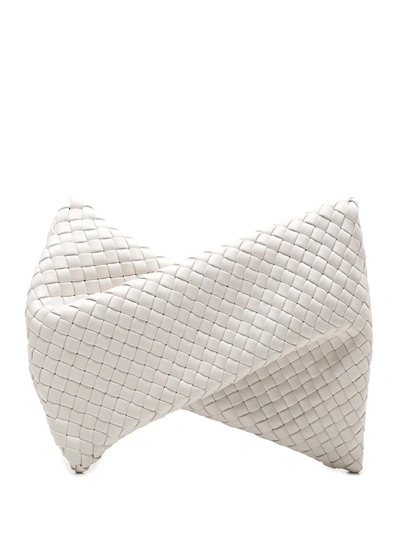 Shop Bottega Veneta Bv Crisscross Clutch Bag In White