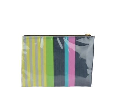 Shop Marni Striped Clutch Bag In Multi