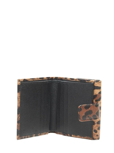 Shop Dolce & Gabbana Leopard Print Small Flap Wallet In Multi