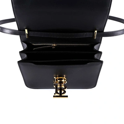 Shop Burberry Small Tb Motif Lola Shoulder Bag In Black