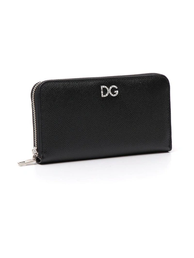 Shop Dolce & Gabbana Zip Closure Wallet In Black