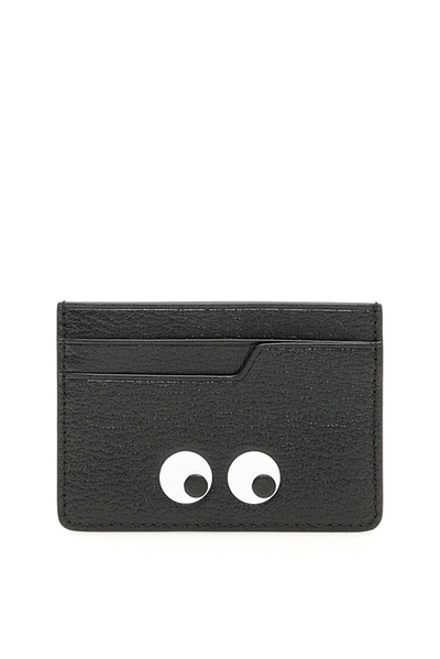 Shop Anya Hindmarch Embellished Eyes Cardholder In Black