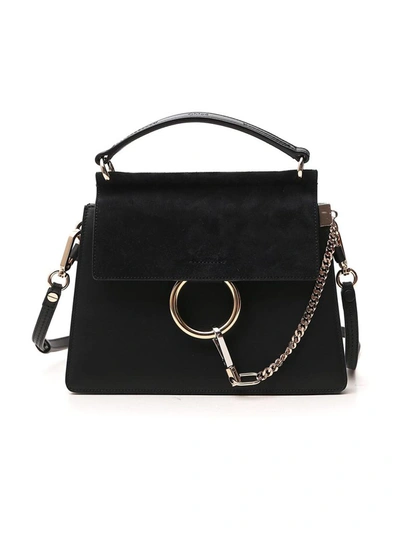Shop Chloé Small Faye Foldover Shoulder Bag In Black
