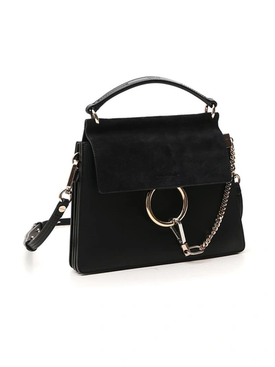 Shop Chloé Small Faye Foldover Shoulder Bag In Black