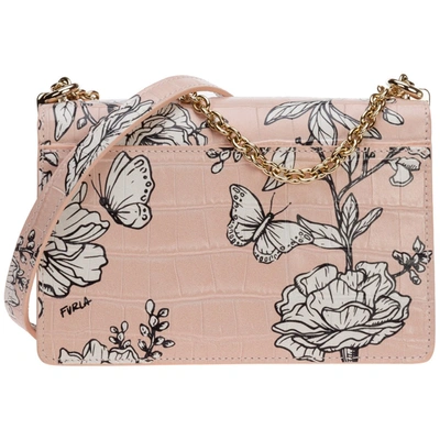 Shop Furla 1927 Floral Shoulder Bag In Pink
