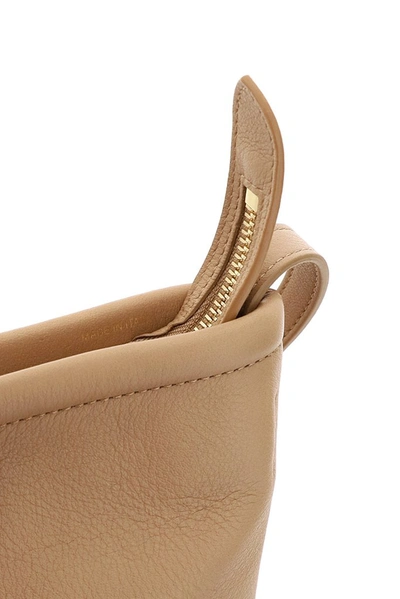 Shop Mansur Gavriel Zip Bucket Bag In Beige