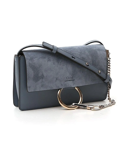 Shop Chloé Faye Small Shoulder Bag In Blue