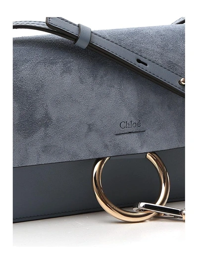 Shop Chloé Faye Small Shoulder Bag In Blue