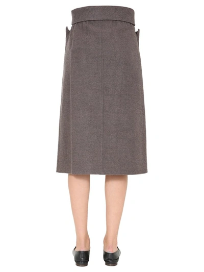 Shop Lemaire High Waist Pleated Skirt In Grey