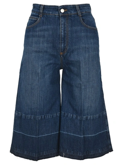 Shop Stella Mccartney Cropped Culotte Jeans In Blue