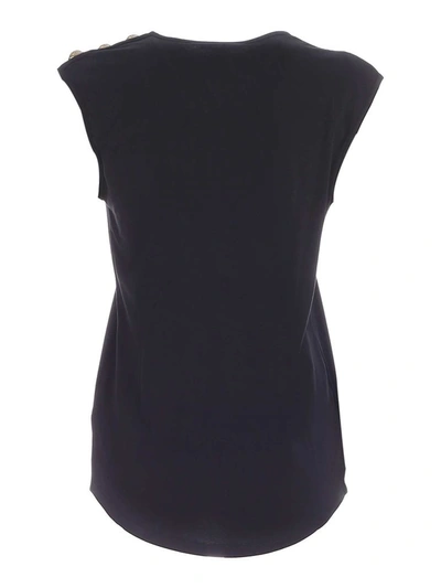 Shop Balmain Logo Tank Top In Black