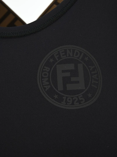 Shop Fendi Ff Logo Sports Bra In Black