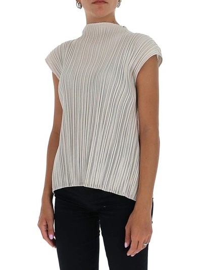 Shop Issey Miyake Pleats Please By  Mellow Pleated Top In White