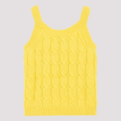 Shop Gucci Cable Knit Tank Top In Yellow