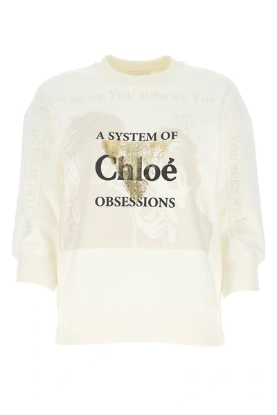 Shop Chloé Logo Graphic Sweatshirt In White