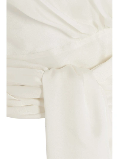 Shop Alexandre Vauthier Tie Waist Blouse In White
