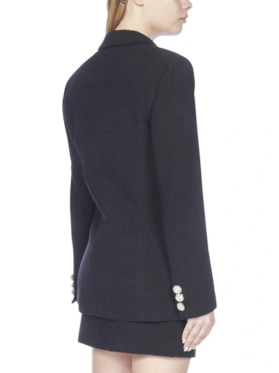 Shop Alessandra Rich Crystal Button Single In Black