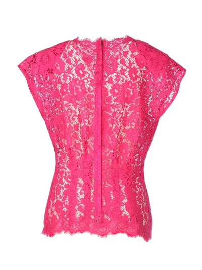 Shop Dolce & Gabbana Lace Blouse In Pink