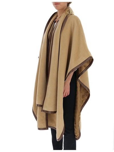 Shop Alberta Ferretti Oversized Cape Coat In Beige