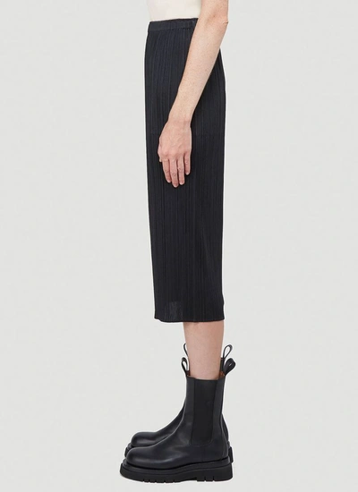 Shop Issey Miyake Pleats Please By  Pleated Midi Skirt In Black