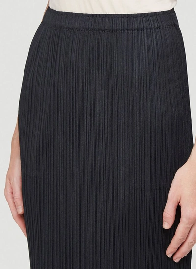 Shop Issey Miyake Pleats Please By  Pleated Midi Skirt In Black