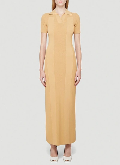 Shop Jacquemus Open Back Collared Maxi Dress In Yellow