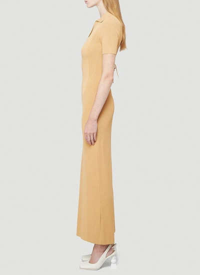 Shop Jacquemus Open Back Collared Maxi Dress In Yellow