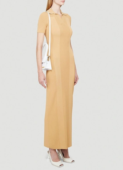 Shop Jacquemus Open Back Collared Maxi Dress In Yellow