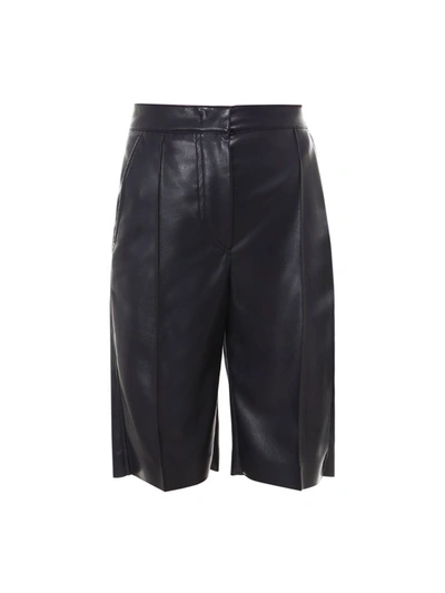 Shop Sportmax Code Faux Leather Shorts In Black