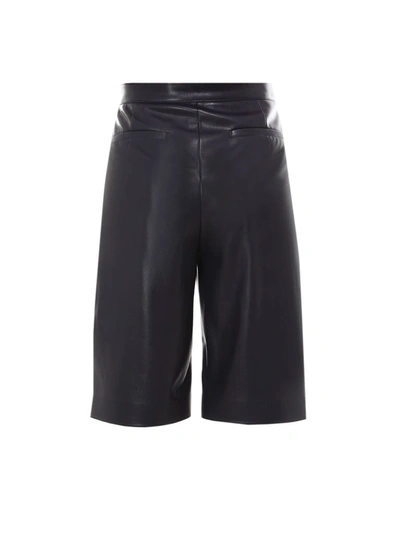 Shop Sportmax Code Faux Leather Shorts In Black