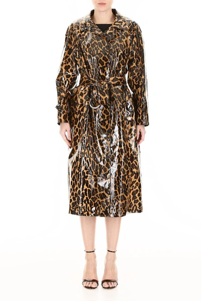 Shop Miu Miu Coated Animal Print Coat In Multi