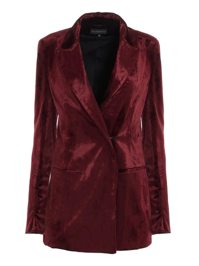 Shop Ann Demeulemeester Double Breasted Blazer In Red