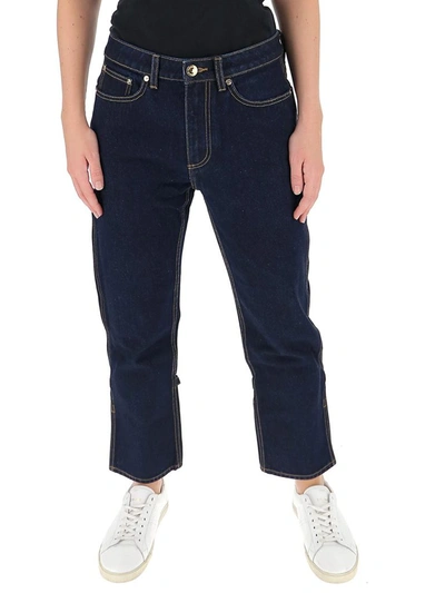 Shop Burberry Cropped Jeans In Blue