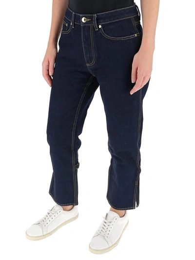 Shop Burberry Cropped Jeans In Blue