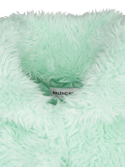 Shop Balenciaga Swing Faux Fur Cat In Green