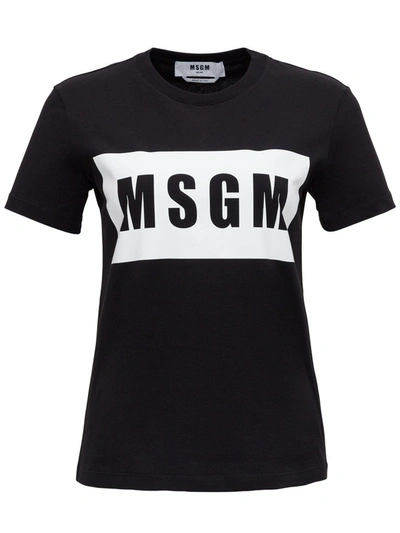 Shop Msgm Box Logo T In Black