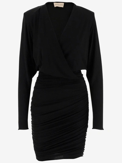 Shop Alexandre Vauthier Draped Mini Dress In Black