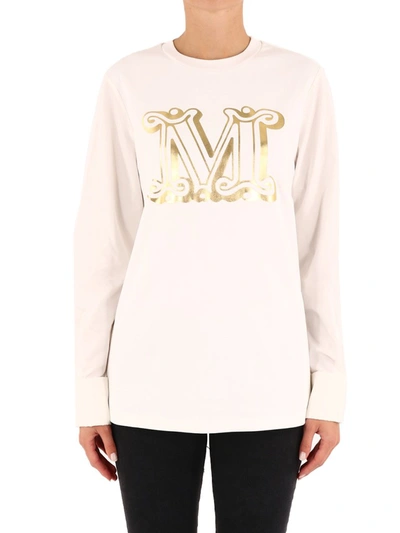 Shop Max Mara Simeone Macro Logo T In White