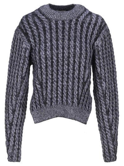 Shop Chloé Cable Knit Sweater In Navy