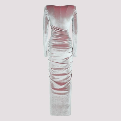 Shop Alexandre Vauthier Asymmetric Ruched Velvet Dress In Multi