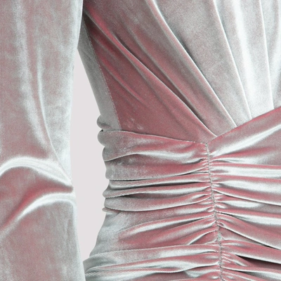 Shop Alexandre Vauthier Asymmetric Ruched Velvet Dress In Multi