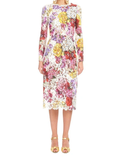 Shop Dolce & Gabbana Floral Dress In Multi
