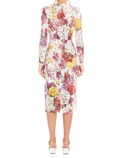 Shop Dolce & Gabbana Floral Dress In Multi