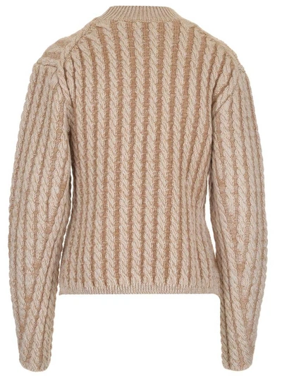 Shop Chloé Cable Knit Sweater In Beige