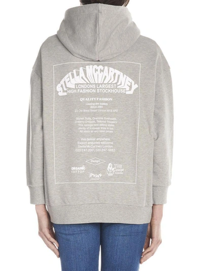 Shop Stella Mccartney Logo Hooded Sweater In Grey