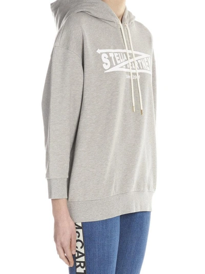 Shop Stella Mccartney Logo Hooded Sweater In Grey