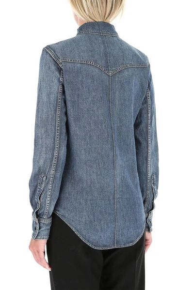 Shop Saint Laurent Western Denim Shirt In Blue