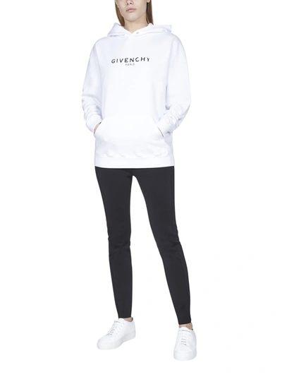 Shop Givenchy Vintage Logo Hoodie In White
