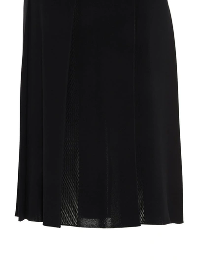 Shop Gucci Pleated Midi Skirt In Black